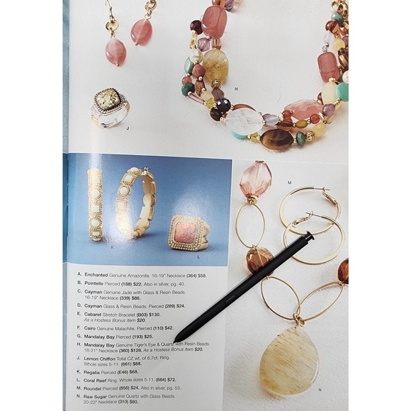 Lia Sophia Tigers Eye, Quartz, Resin Beads Strand Necklace Antique Gold (18-21") - Picture 10 of 10